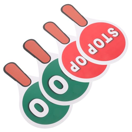 Parliky Traffic Signs Set 4pcs Double-sided Stop Light Toys Handheld Play for Boys and Girls Safety