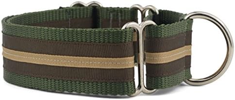 If It Barks - 1.5" Martingale Collar for Dogs - Stripe Design - Adjustable - Strong and Comfy Nylon - Ideal for Training - Made in USA - Medium, Hiker