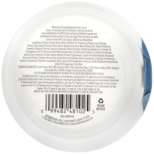 Image of Whole Paws, Wet Dog Food Chicken Recipe with Peas & Sweet Potatoes in Gravy, 3.5 Ounce