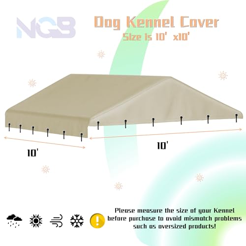 image for NGB Outdoor Kennel Fence Cover Suitable for 10'W x 10'Lx 1.8'H Outdoor