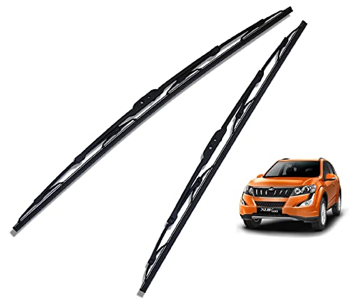Image of Euro Care Metal Type Wiper Blade Compatibility with Mahindra XUV 500 Windshield Car Wiper Blade Size D-24,P-20
