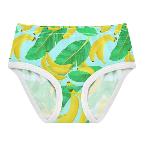 Joisal Toddlers Underwear Floral 2t Cotton Girl Panties Cute Animals Briefs Kids Undies Yellow Bananas Green Leaves Blue