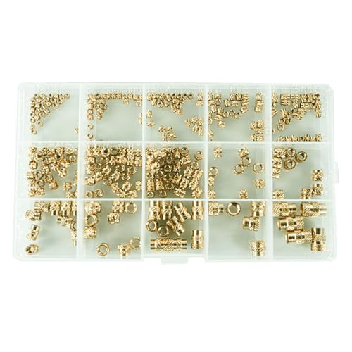 Kit sortido de inserção rosqueada de latão rosqueado com 300 peças para componentes de impressão 3D