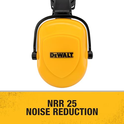 Image of DEWALT DPG660 Yellow with Black Earcups Dielectric Expandable NRR 25 Cap Mount Earmuff