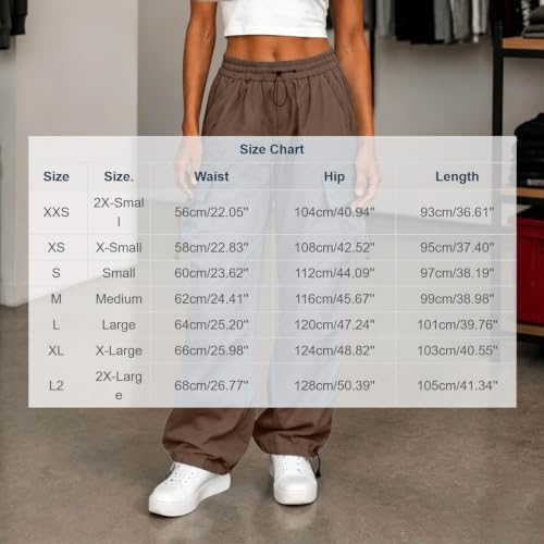 Women's Cargo Pants Drawstring Waist Wide Leg Utility Work Trousers - image 4