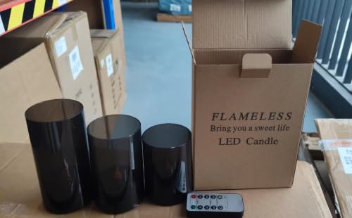 Image of 3 Pcs Flameless Candles with Remote Control, Battery Operated Candles LED Pillar Candle with Timer, for Wedding Table Home (FlameJump01)