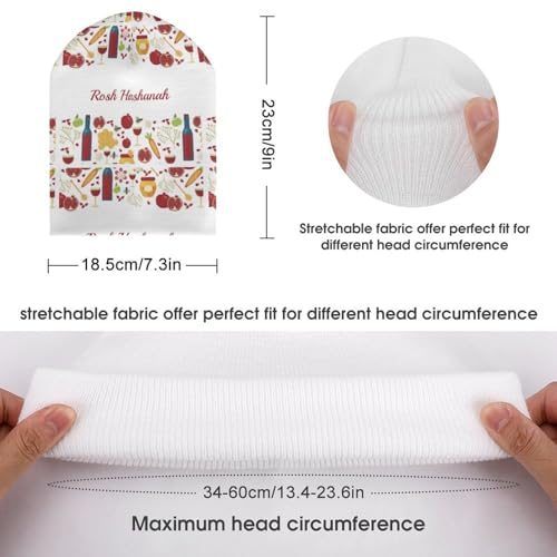 Rosh Hashanah Kids Beanie Hat for for Girls Boys Children Cap Winter Knitted Chemo Cancer Headwear Accessories Gifts Decoration Black2