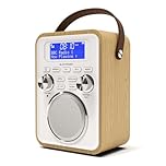 DAB/DAB+ & FM Portable Digital Radio | Bluetooth | Remote Control | Rechargeable Battery | Dual Alarms & Sleep Timer | Perfect for Home, Office or Outdoors | AZATOM Blackfriars 2 (OAK)