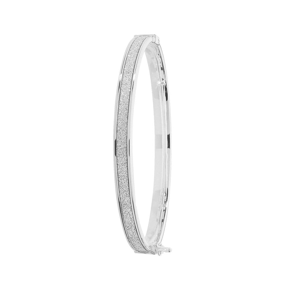 Ellie Rose London Pulseras, Brazalete de oro blanco de 9 quilates con bisagras BN387BW, Oro de 9 quilates