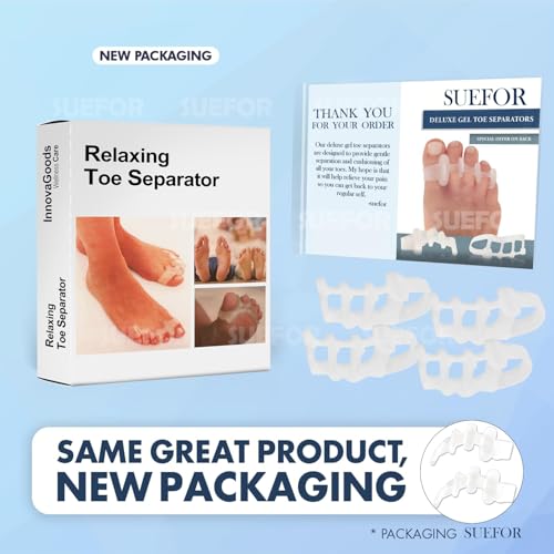 Image of Bunion Corrector Silicone Toe Separators For Fast Pain Relief - Orthopedic Bunion Spacers Spreader Free Size (White New AFT)