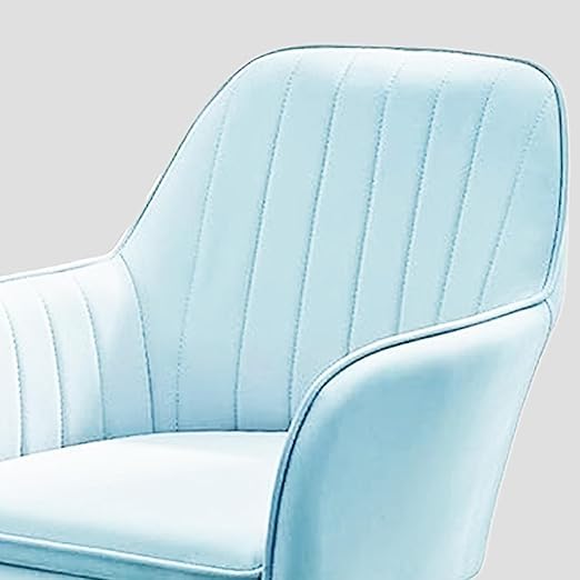 Image of Set of 2 Velvet Dining Chairs, Cushion Seat Chair for Living Room Bedroom Restaurant, Modern Contemporary Upholstered with Polished Rosegold Metal Legs (Sky Blue)