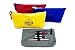 Canvas Zipper Bag (Set of 4) Heavy Duty Tool Pouch Tote Bags, Color Coded with Carabiner Clip, Metal Zipper and Elastic Organizer