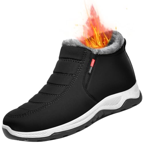 AZMAHT Schuhe Für Geschwollene Füße Damen Winter Thermo Verbandschuhe Damen Extra Weit Gesundheitsschuhe Damen Orthopädische Therapieschuhe,Schwarz,39/245mm