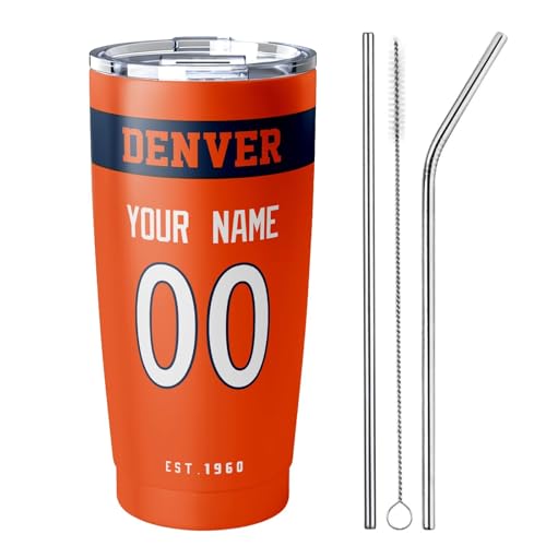 Image of ANTKING Denver Tumbler 20 oz Travel Coffee Cup Custom Name Number for Men Women Boy Gifts