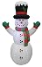 4 Foot Tall Lighted Christmas Inflatable Snowman with Hat LED Yard Art Decoration