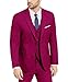 Men's Suits Slim Fit Tuxedo 3 Piece Jacket Vest Pants Set for Men Wedding Prom Casual Blazer Single Breasted Suit Set Fuchsia-XL