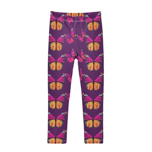 Monarch Butterfly Kids Girl's Cotton Pants Comfortable High Waisted Athleisure Pants Gym