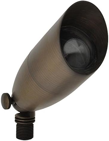 MarsLG BRS1 - Lámpara de punto direccional de bajo voltaje de latón macizo con certificación ETL en acabado de latón antiguo con pico de tierra y