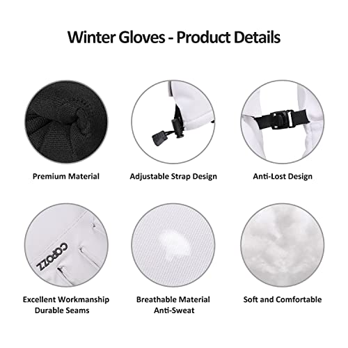 Image of COPOZZ Ski Gloves Men Women, 3M Thinsulate Insulated Thermal Snow Gloves Windproof Winter Gloves Breathable Snowboard Gloves