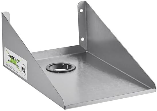 Miniatura 4 de Estante para impresora de acero inoxidable montado en la pared, plateado, 10 x 7 x 5.5 pulgadas, capacidad de 50 libras, tipo 430, calibre 16,