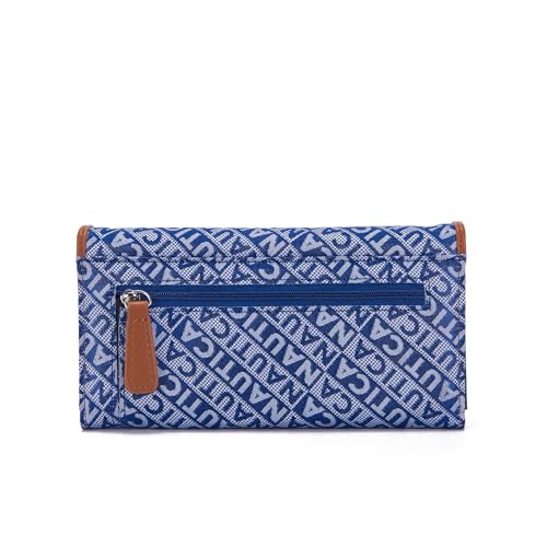 Image of Nautica Women's Perfect Carry-All Money Manager RFID Blocking Wallet Organizer, Navy