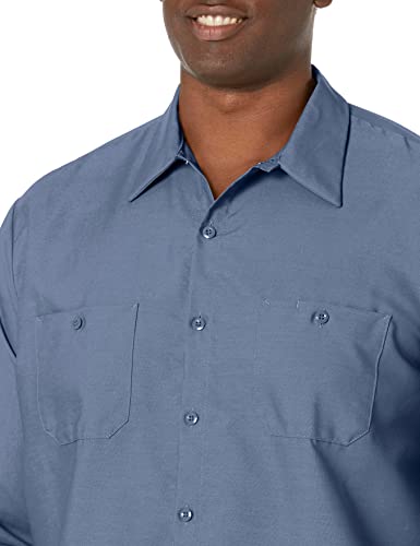 Image of Red Kap Men's Long Sleeve Industrial Work Shirt | Moisture Wicking Button Up, Wrinkle Resistance Fights Fading & Stains