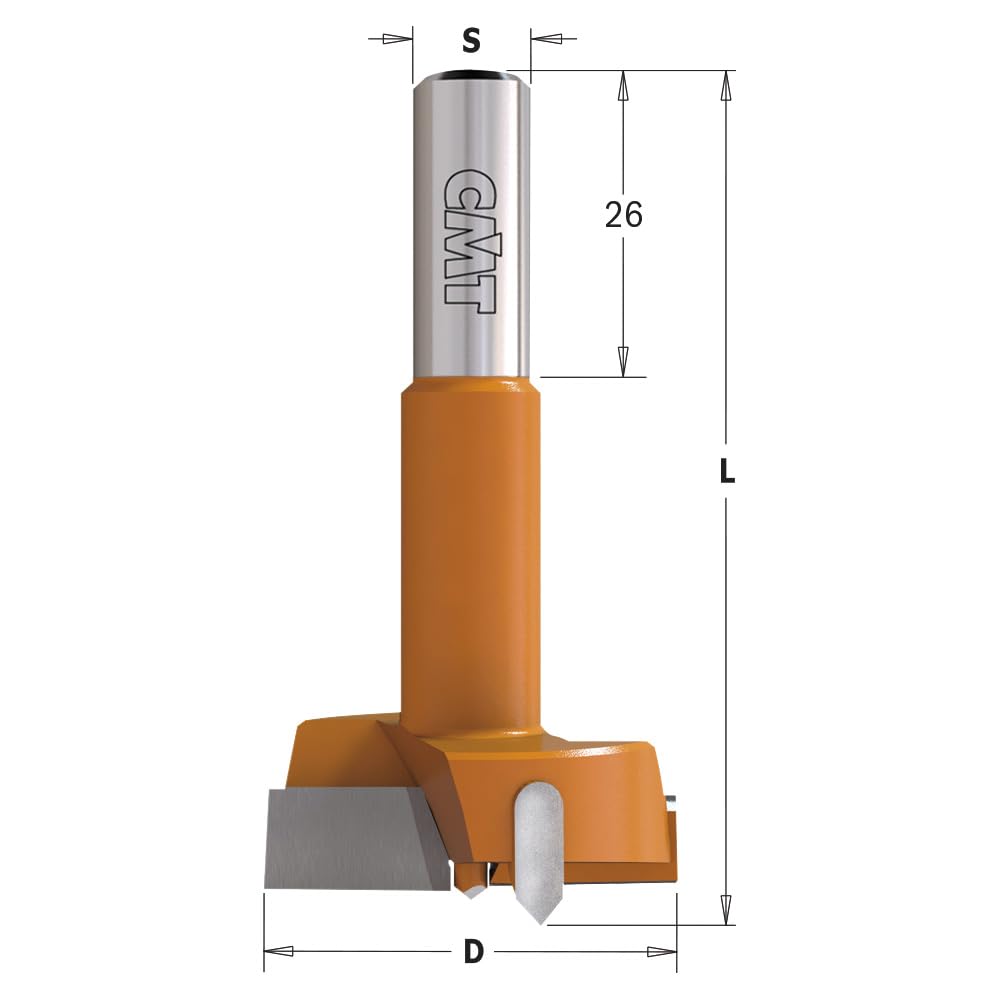 CMT CMT-370.350.11 370.350.11-Broca x bisagras HM d=35x77 s=10x30 DX, Nero