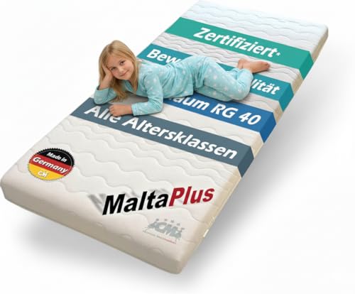 Kindermatratze 80x180 cm Malta Plus. Kaltschaum Oeko-Tex Standard 100 Zertifiziert in der Größe 180x80 cm. Atmungsaktiv, nur eine Zone, Ideal für Kinder in jedem Alter