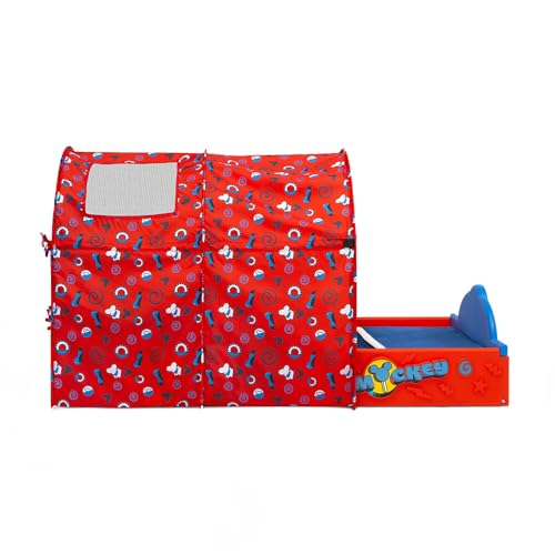 Image of USA1 Mickey Mouse Toddler Bed with Tent, Sturdy Kids Frame, Guardrails