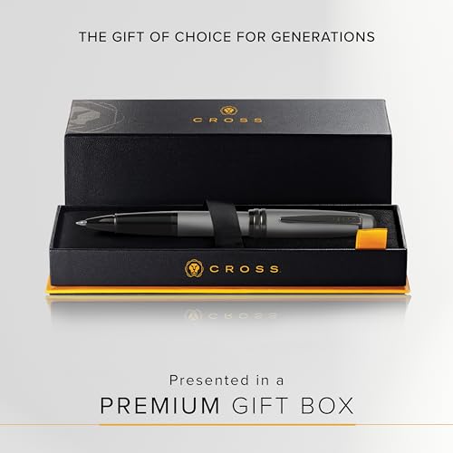 Image of Cross Bailey Matte Refillable Rollerball Pen - Medium Point, Black Ink, Presented in a Premium Gift Box