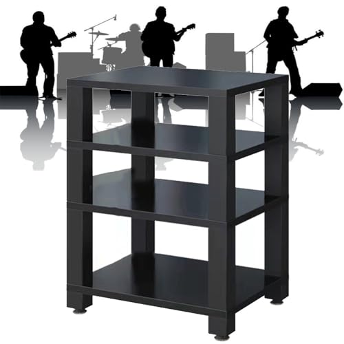 Meuble hifi ouvert pour salon moderne et support de platine vinyle mobile