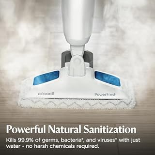 BISSELL Steam Mop 1940A PowerFresh Floor Steam Cleaner for Hard Wood & Tile with Natural Sanitization, Easy Scrubber, Variable Steam, 12” Cleaning Path