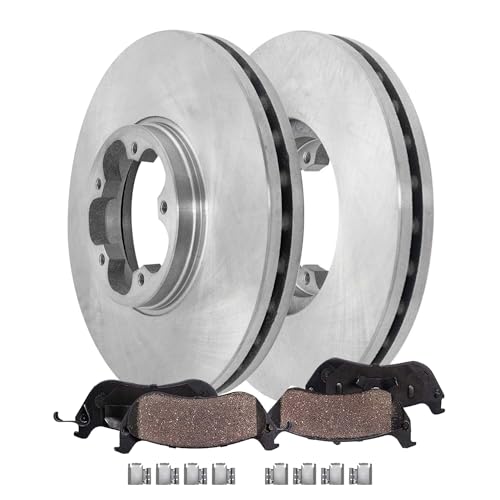 Image of Detroit Axle - Front Brake Kit for Ford Transit-150 Transit-250 Transit-350 | Disc Brake Rotors Ceramic Brake Pads with Hardware Replacement 12.13 inch inch Rotors