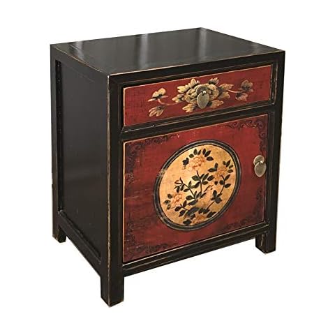 Nachtkästchen Nachttisch Nachtkommode Nachtschrank Nachtschränkchen Kommode chinesisch asiatisch orientalisch Vintage Shabby-chic antik Cover