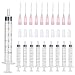 Messe mit günstig Kaufen-20 Stück Kolostrum Spritze 3 ml Set mit Nadel, Kunststoffspritzen von Flüssigkeiten, Wissenschaftliche Spritzen mit Kappen, für Labore, Pflanzenbewässerung, Nachfüllen und Messen von Flüssigkeiten