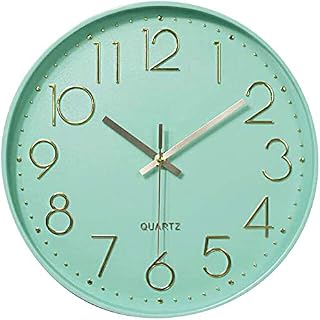 Taodyans 12 in Silent Wall Clock Kitchen Clock Quartz Battery Operated Round Modern Home Decor Clock for Living Room Office Class Room Bedrooms (Red)