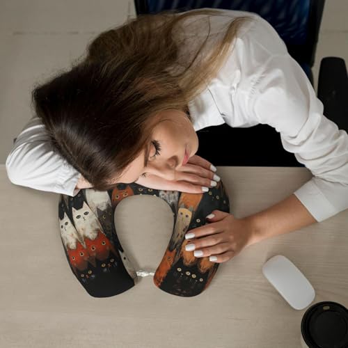 Almohada de viaje cómoda con diseño de gato tamaño estándar miniatura 7