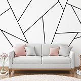 Hoolerry 24 Pcs Black Wall Decals Peel and Stick 70.8 x 1.2 Inch Black Tape for Wall Decor Metallic Line Adhesive Tile Stickers Mirror Stickers Graphic Tape for Home Crafts Decoration