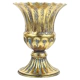 Vase vintage en métal : surface lisse et bords arrondis, ce vase est facile à nettoyer et ne vous blessera pas les mains. vase à fleurs rétro