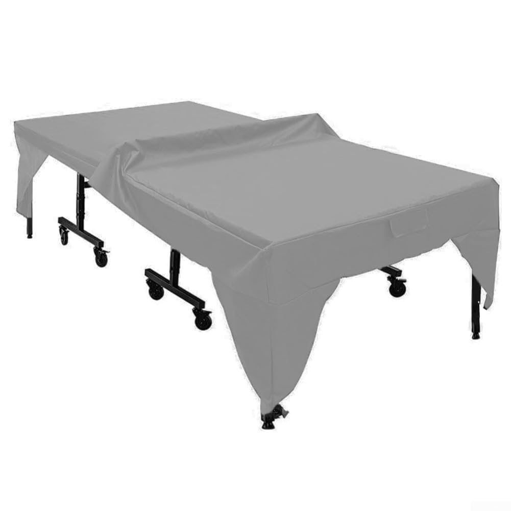 Copertura per tavolo da ping pong, 280 x 153 x 73 cm, impermeabile, antipolvere, tessuto in poliestere 210D, per tavoli da ping pong, non pieghevole, dimensioni standard, nero e grigio