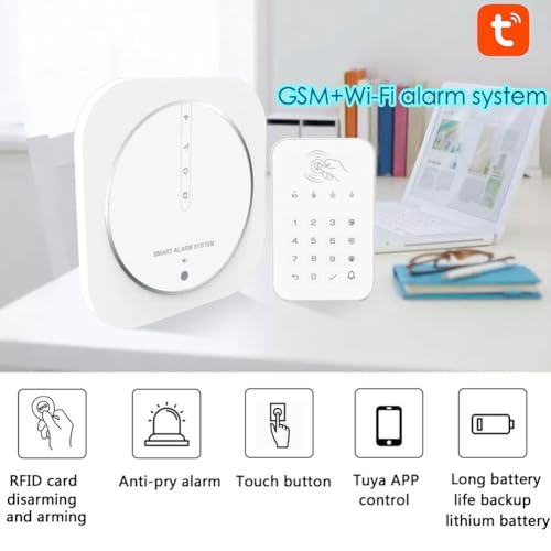 Alarma WIFI y GSM multifunción de red dual sin pantalla para hogar 4