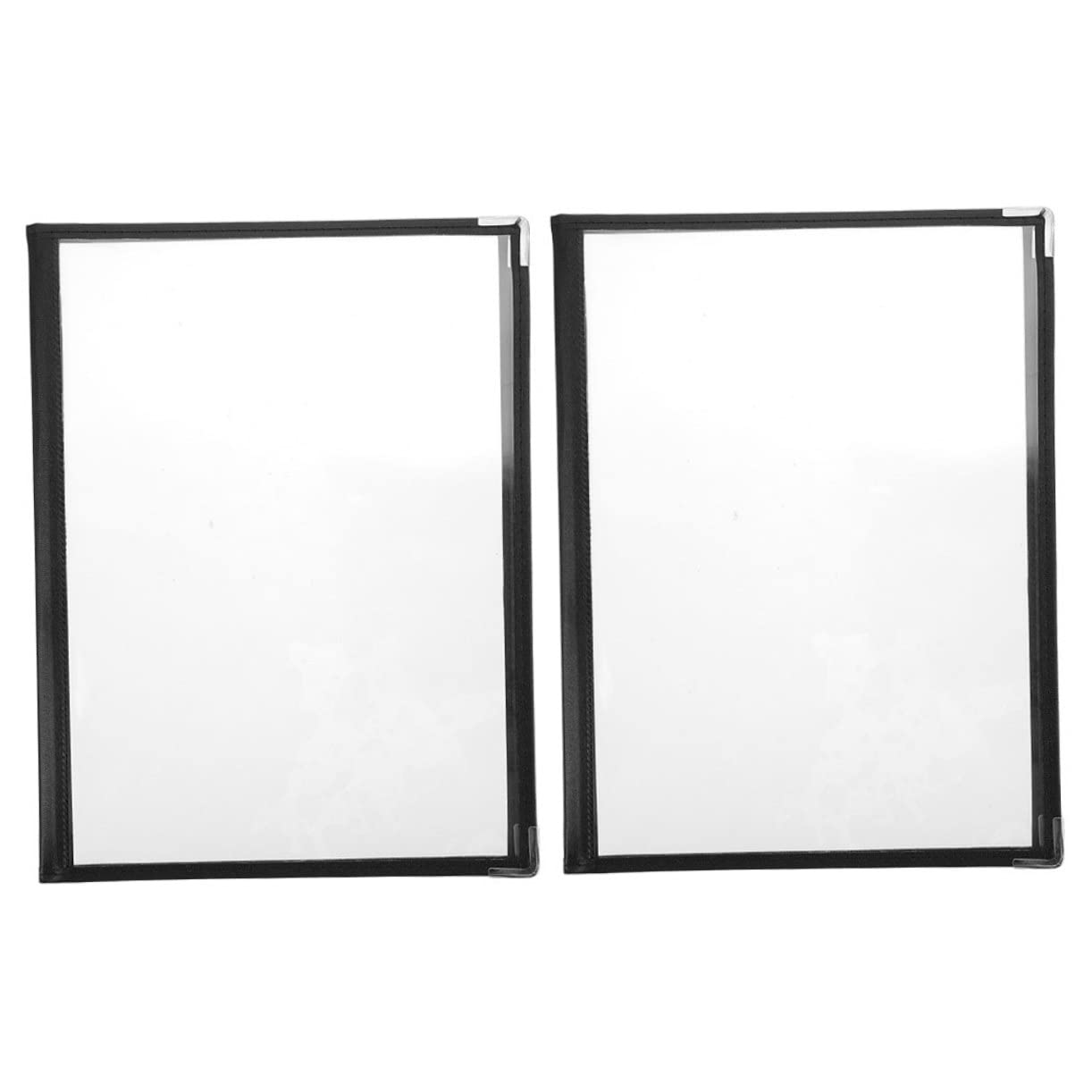 STOBAZA Stylish 2pcs PVC Menu Holders Covers Restaurant Menu Sleeves Page Protectors for Business