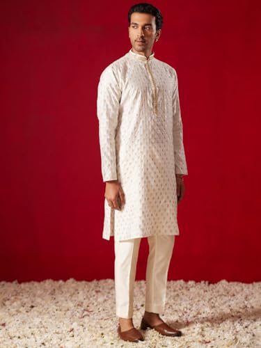 Image of VASTRAMAY Men's Silk Blend Kurta and Pyjama Set