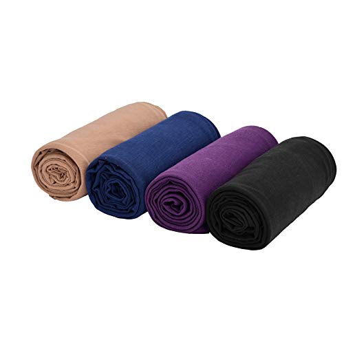 image for YMHPRIDE 4 Pieces Stretch Head Wrap Hair Scarf Headband Jersey Turban 