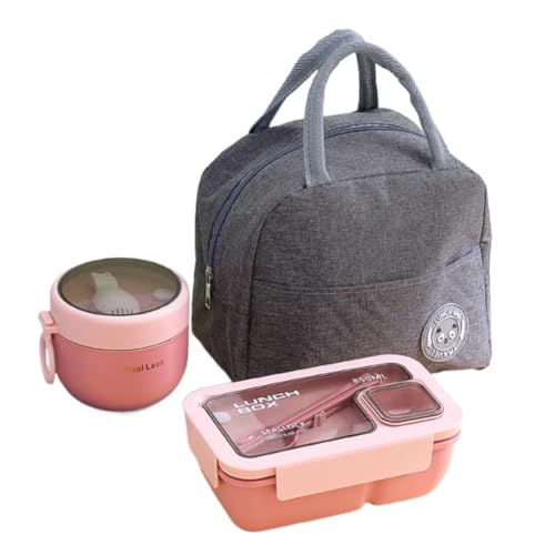 Kisigim �ٓ��� �R���p�[�g�����g�݌v �|�[�^�u�� ���ٓ��� 850ml/1100ml �����`�{�b�N�X �����W �H���Ή� �`�R��h�~ �Ⓚ�\ �y�� �ʋ� �ʊw �����e�ʂׂ�Ƃ����A�w�� �H���t�� (�s���N,1100ml�i�J�b�v + �ۉ��o�b