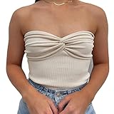 Women Sexy Strapless Tube Tops Sleeveless Stretchy Solid Hollow Out Crop Top Summer Streewear Tank T