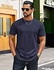 COOFANDY Men's T Shirt 100% Cotton Heavyweight Short Sleeve Crew Neck Tee Basic Plain Tops Regular Fit Navy Blue 3XL #2