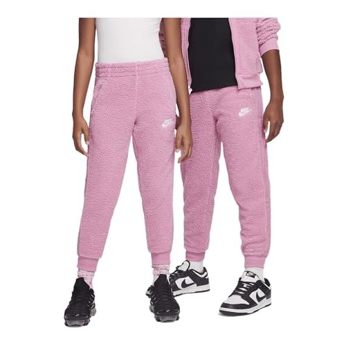 Nike Sportswear Club Fleece Big Kids' Winterized Pants (FJ6021-646, Magic Flamingo/Magic Flamingo/White)