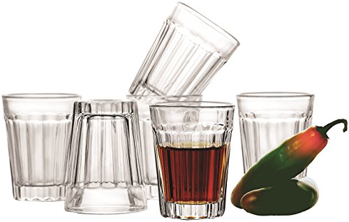 ? Circleware Glass Shot Glasses Set, 1.75 Ounce, Set Of 6, Clear Heavy Base Whiskey Drinking Glasses, Limited"Skyline" Edition Glassware Drinkware Cups #TOP26