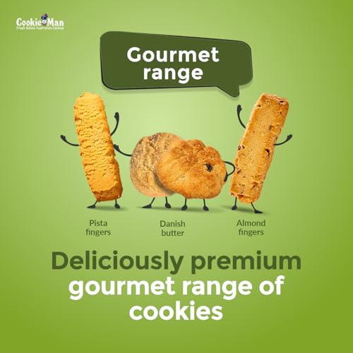 Image of CookieMan Pista Biscuit Fingers - 250g | Eggless Gourmet Pistachio Cookies, Crispy & Buttery | Perfect Tea-Time & Coffee Snack, Ideal for Gifting & Anytime Indulgence